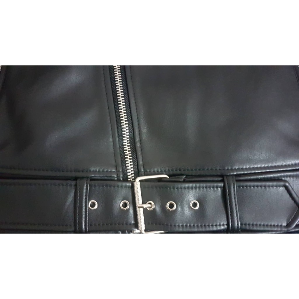 Áo khoác da Zara biker jacket nam auth chính hãng