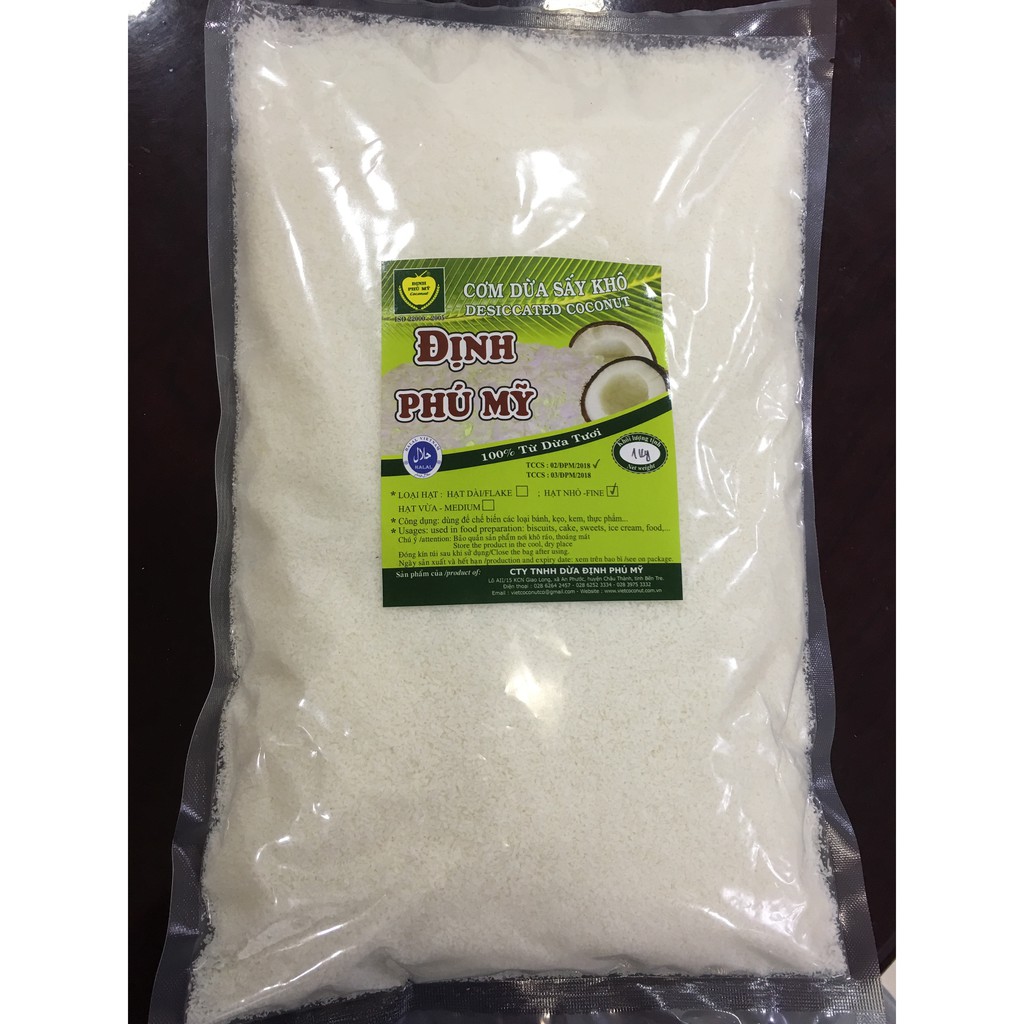 CƠM DỪA SẤY KHÔ ĐỊNH PHÚ MỸ - LOẠI HẠT NHỎ 1KG