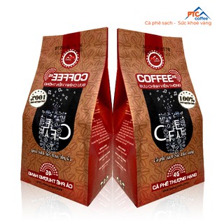 Cafe PTC Cà phê rang xay 4G vị thơm, đậm, đắng tự nhiên - PTC Coffee - 500gr