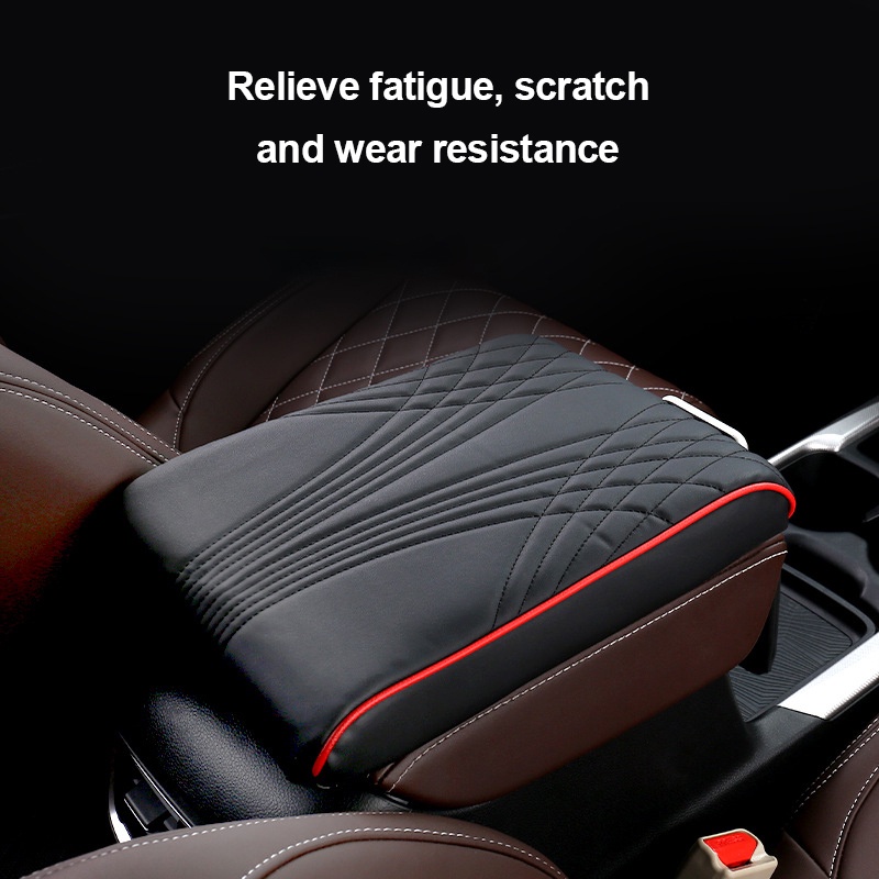 Đệm hộp kê tay bên trong xe hơi SEAMETAL da xốp hoạt tính chống trượt có túi đựng đồ tiện lợi