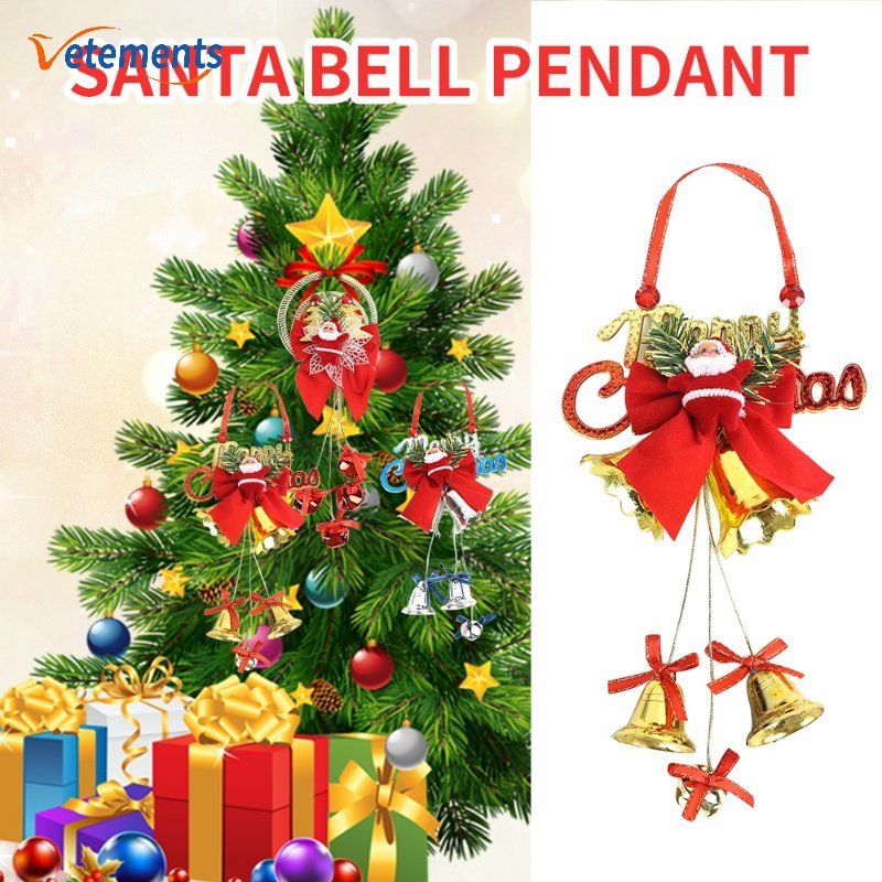1 Chuông Kim Loại Đỏ Trắng Với Dây Thừng Treo / Cây Thông Giáng Sinh Trang Trí Lễ Hội