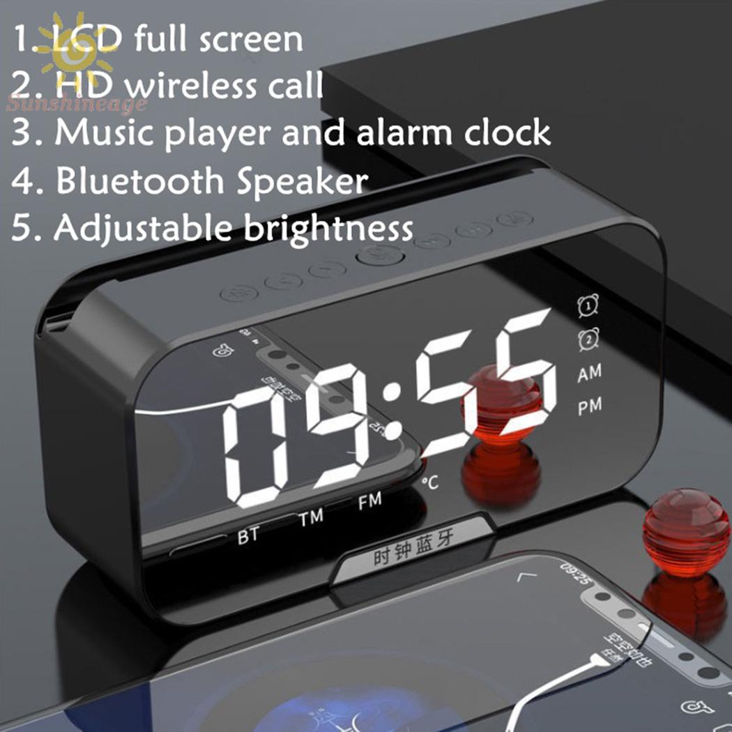 Loa Bluetooth Không Dây Nhỏ Gọn Tích Hợp Đồng Hồ Báo Thức
