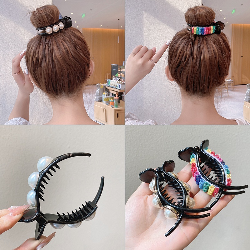 Kẹp tóc sau lưng phong cách Hàn Quốc
