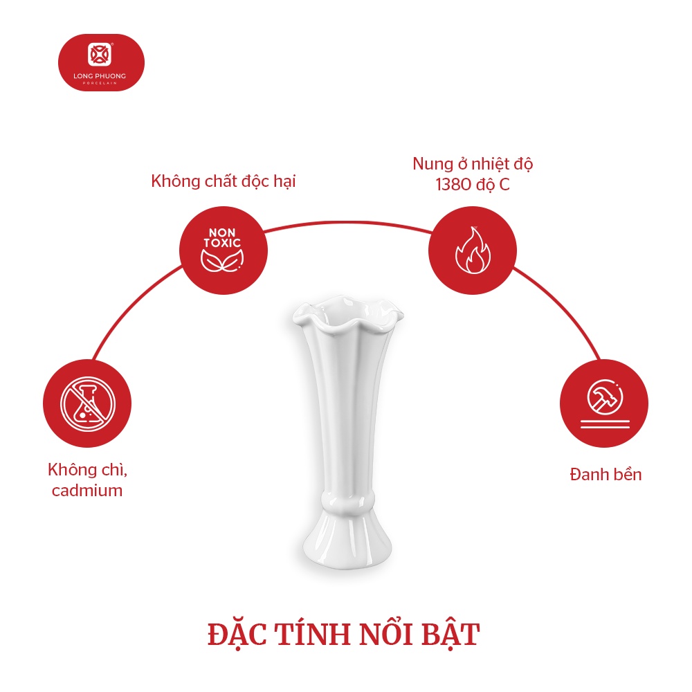 Lọ hoa bô đê Long Phương - Bình sứ trang trí nhà cửa và decor