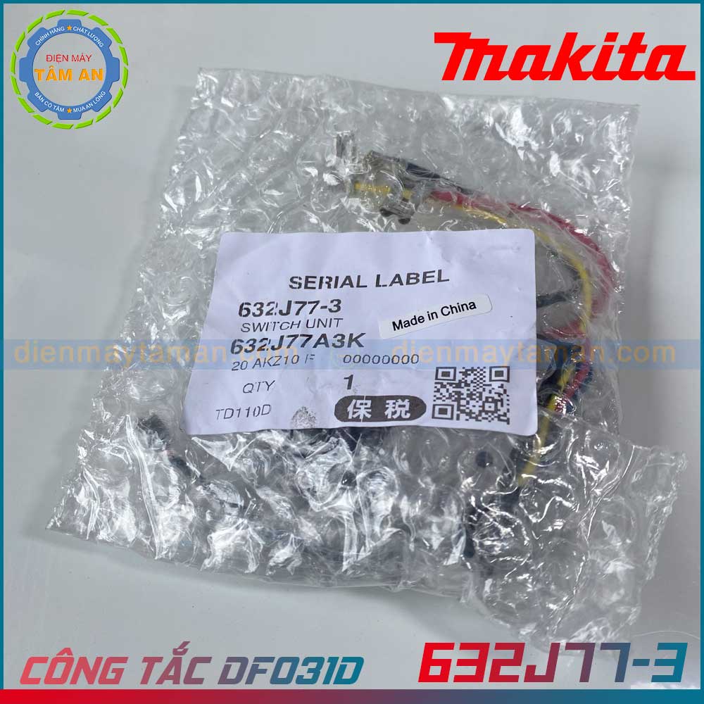 Công tắc máy khoan PIN Makita 632J77-3 DF031D/ DF033D, DF331D, DF333D, HP331D, HP333D, TD110D