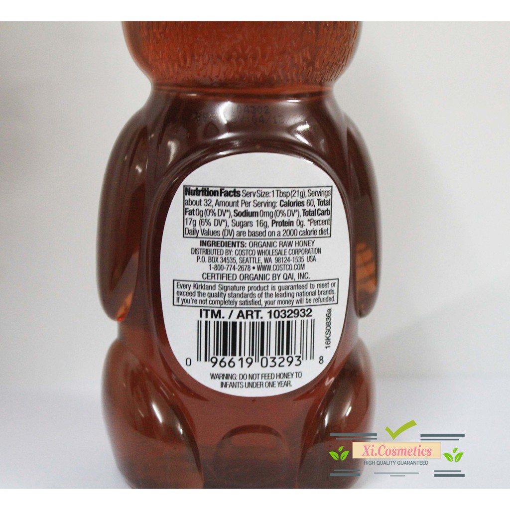 Mật Ong Gấu Hữu Cơ Kirkland Signature Organic Raw Honey 680g