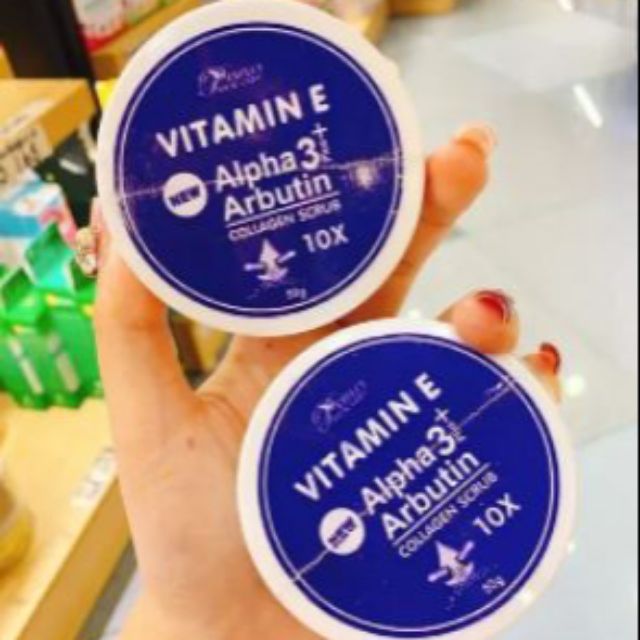 Tẩy Tế Bào Chết Làm Mềm, Dưỡng Trắng Da Vitamin E ALPHA ARBUTIN 3+Plus 50g Thái Lan