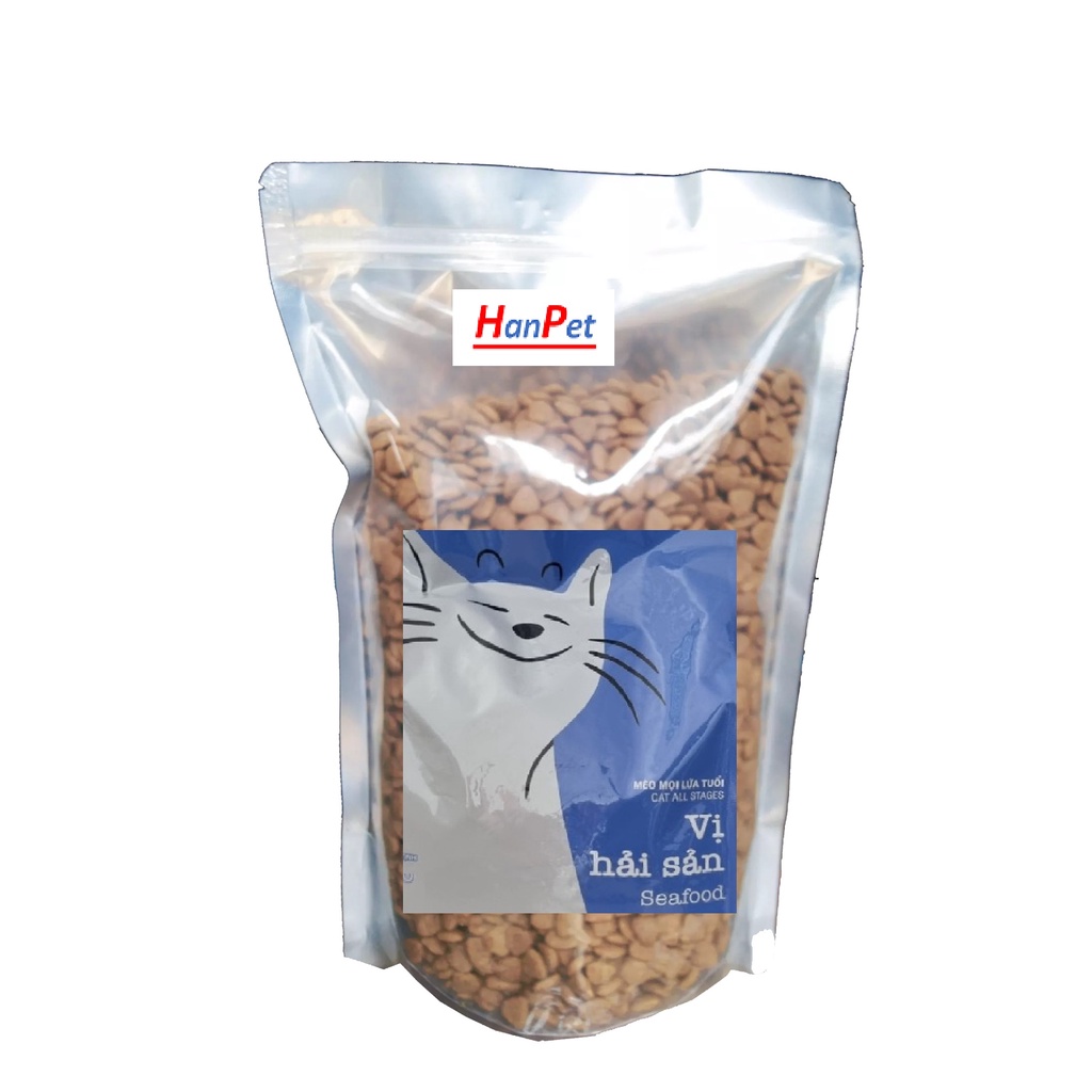 Thức ăn mèo Me-O KEOS (Túi 1kg) Vị Hải sản, vị cá ngừ, vị cá thu