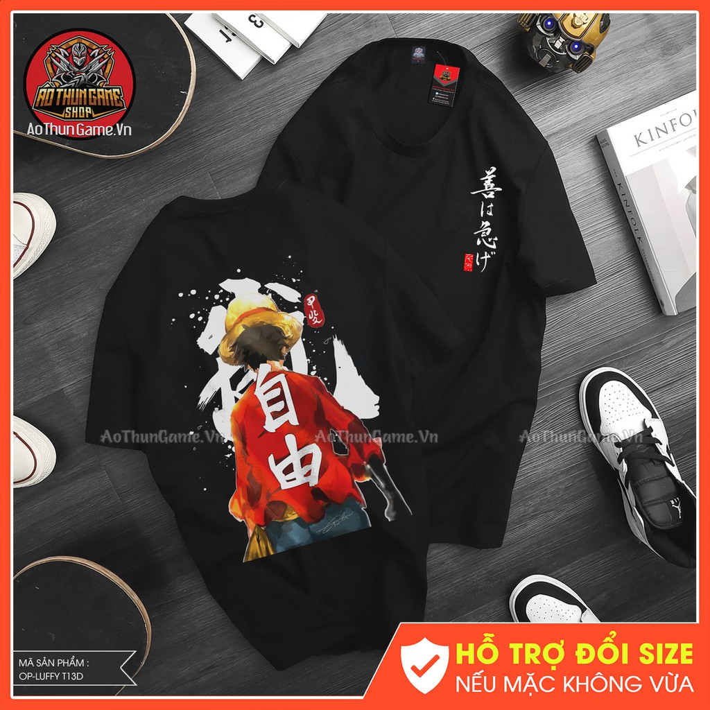 Áo thun One Piece Luffy Mũ Rơm T13 Đen mẫu mới có size bé cho trẻ em / Áo phông Đảo Hải Tặc 3D T-shirt (AoThunGameVn