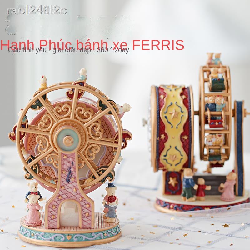 Bánh xe đu quay hộp âm nhạc gấu quay bầu trời thành phố hộp âm nhạc cô gái bạn gái công chúa sinh nhật quà tặn