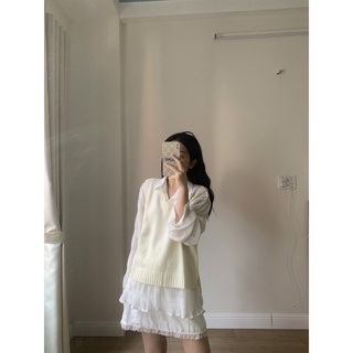 Áo Gile Basic TOPBRA Cổ V Chất Len Mỏng Mặc 4 Mùa TOPBRA