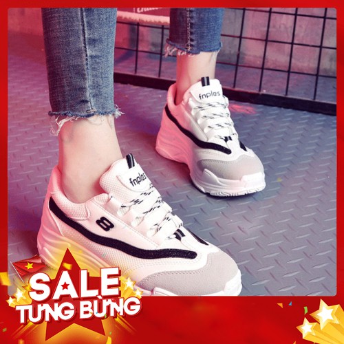 Giày Nữ Sneaker Nữ Giày Thể Thao Độn Đế ULZANG Tăng Chiều Cao Viền Màu Cá Tính G29K1 - Hàng nhập khẩu