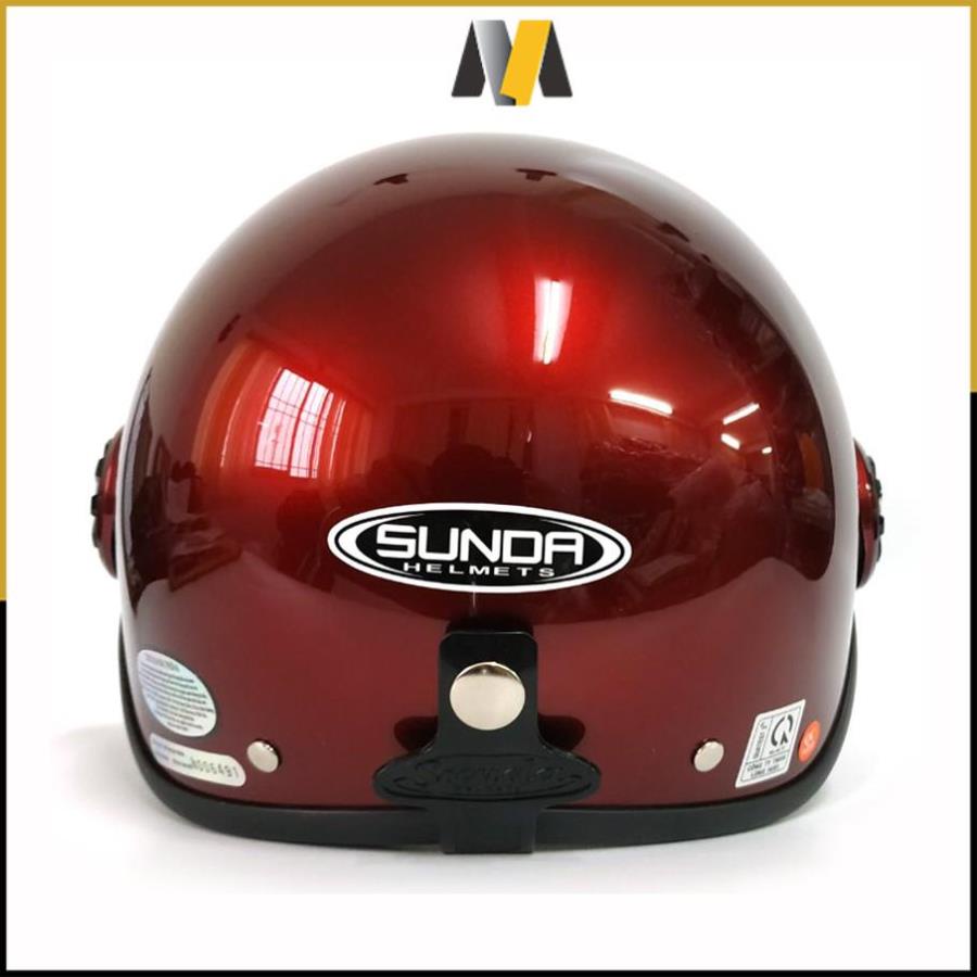 Nón bảo hiểm nửa đầu chính hãng Sunda 136 có kính - mũ bảo hiểm nửa đầu có kính xịn nhất thị trường, bảo hành 12 tháng