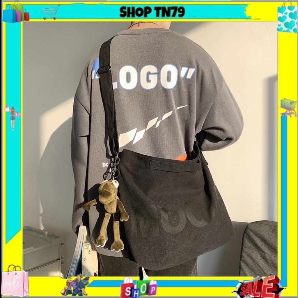 Túi tote đeo chéo , đeo vai vải canvas phong cách ulzzang unisex MOOD không kèm phụ kiện