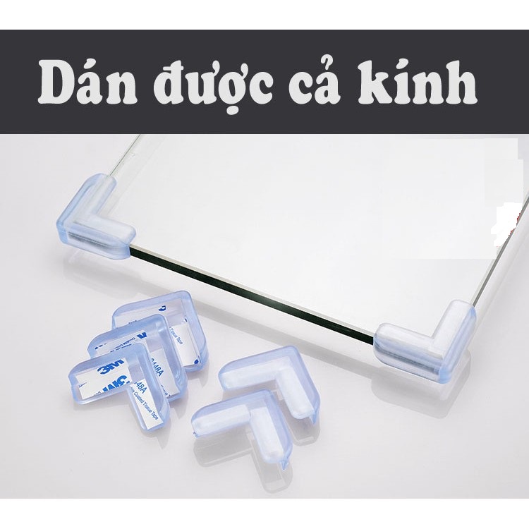 Bịt góc bàn, bọc cạnh bàn kính bằng silicon tránh va đập, an toàn cho bé
