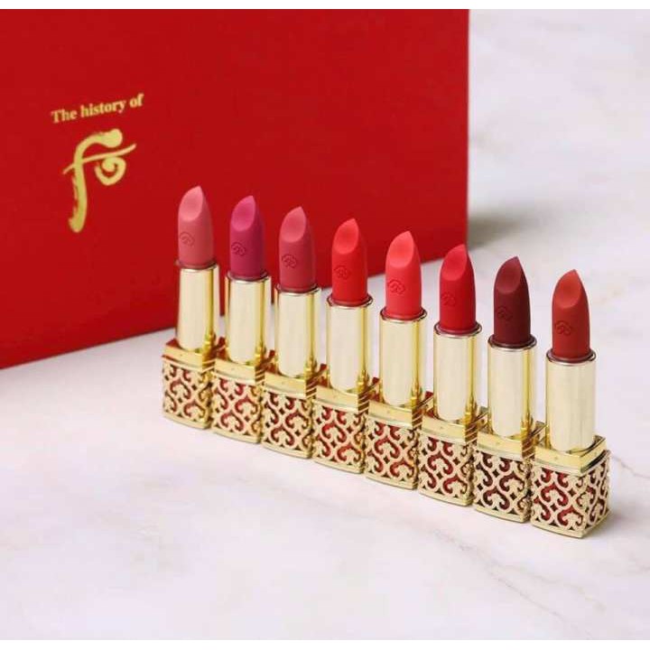 Son Lì Hoàng Hậu WHOO Gongjinhyang Mi Velvet Lip Rouge - Chất Son Siêu Lì, Mịn Mà, Chuẩn Màu, Độ Bám Màu Cực Lâu