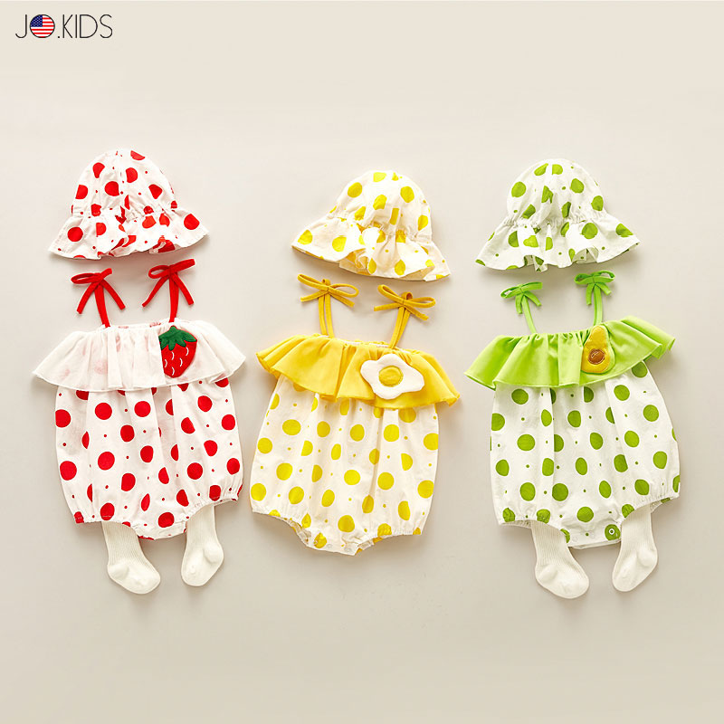 Áo Liền Quần In Hình Trái Cây Cho Bé Gái Sơ Sinh