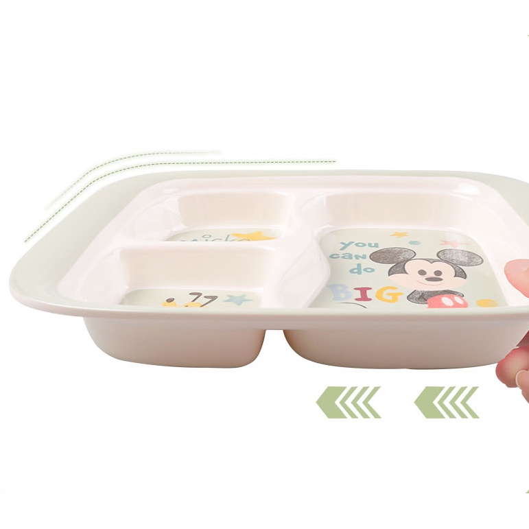 Khay chia thức ăn 3 ngăn bằng Melamine cao cấp chịu nhiệt cho bé
