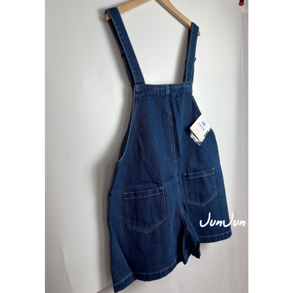 Quần yếm jeans short ống rộng xanh đậm Rainbow siêu phẩm, năng động