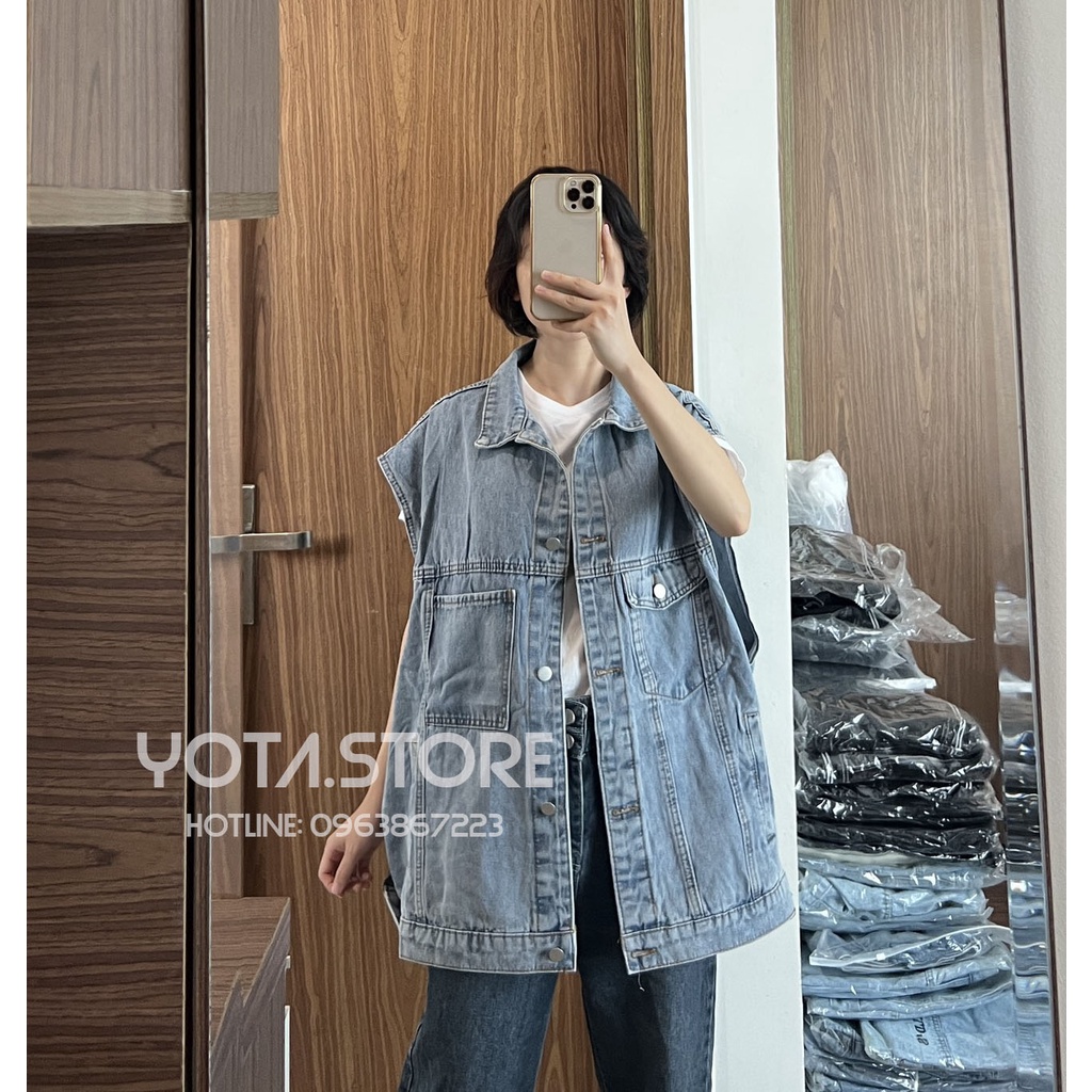 Áo khoác jeans gile 6 túi - KB57