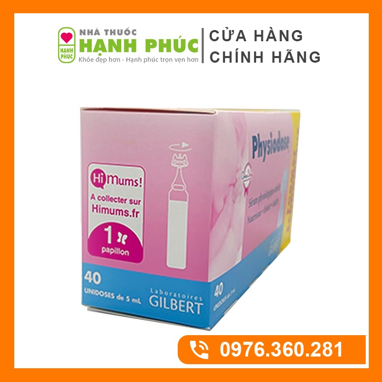 Nước muối sinh lý Pháp Physiodose Cho Trẻ Sơ Sinh ( 40 ống x 5ml ) DATE Mới Nhất