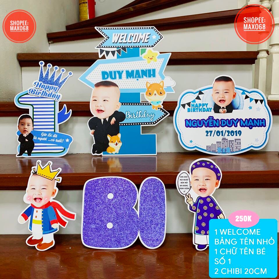 Combo chibi thiết kế cho bé sinh nhật, Nhiều mẫu