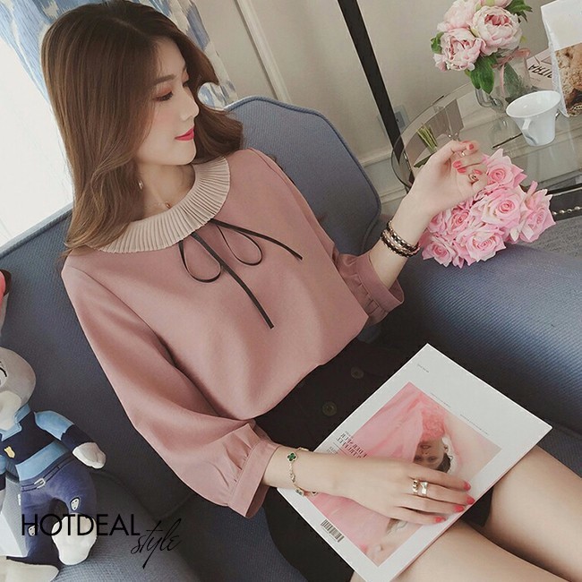 ❣️FREESHIP❣️Áo Kiểu Selina Dập Ly Cổ