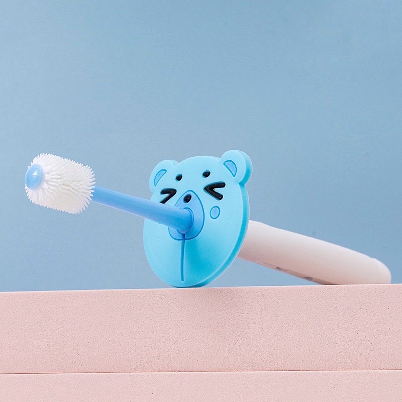 Bàn chải 360 độ hình thú đáng yêu, có nút chặn an toàn cho bé
