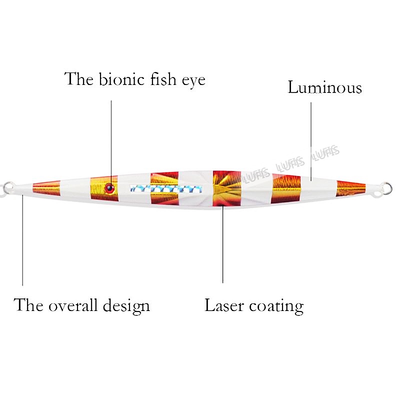 Mồi câu cá giả phát sáng 4 màu tùy chọn trọng lượng 150g/200g/250g/300g/350g/400g