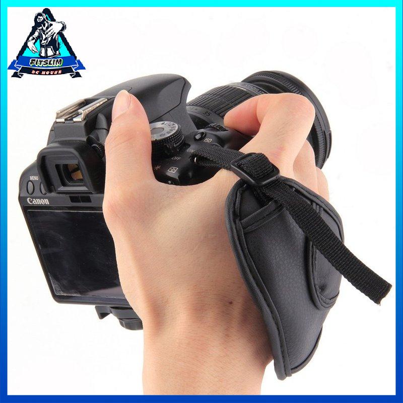 [Fitslim] New PU Leather Camera Hand Wrist Grip Strap For SLR DSLR Cameras