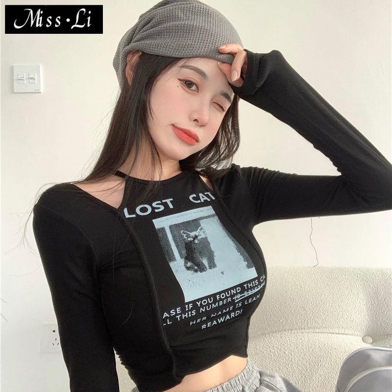 Áo Thun Tay Ngắn Dáng Ôm In Họa Tiết Thời Trang Mùa Thu Mới Cho Nữ