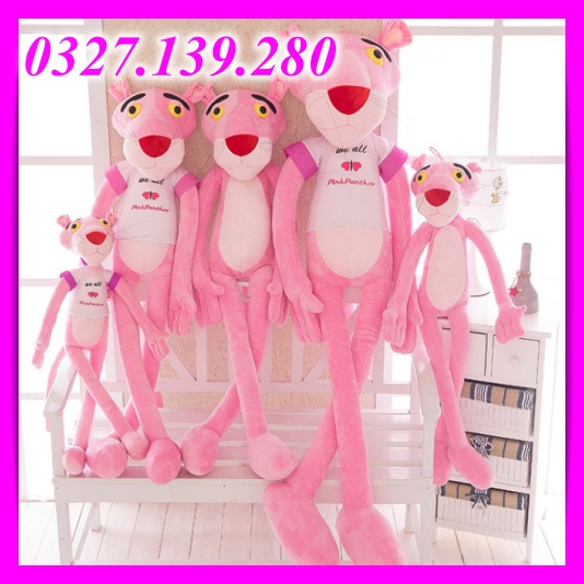 Báo hồng gấu bông báo hồng thú nhồi bông chất liệu cao cấp nhiều size 60 100cm