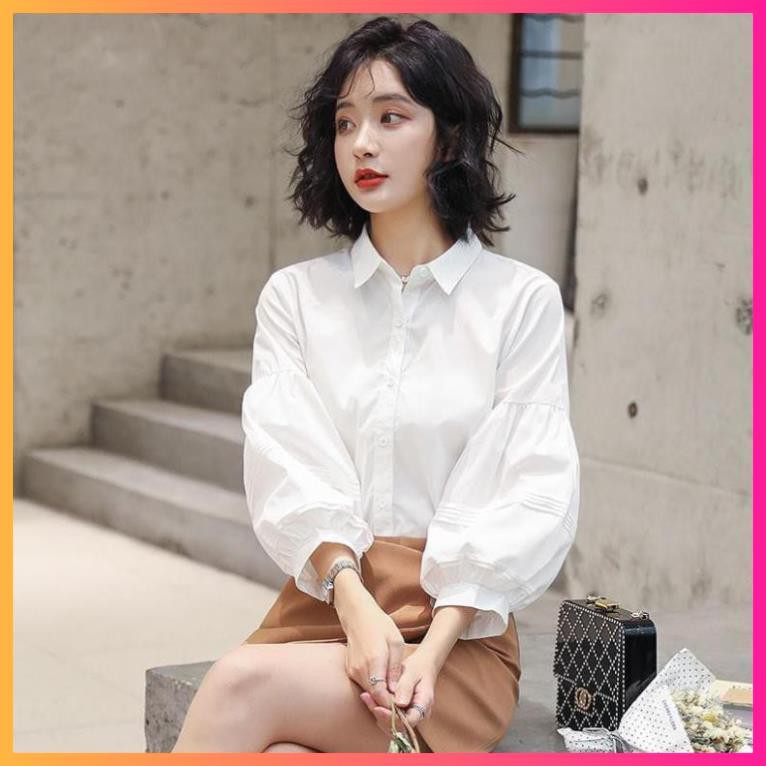 Áo Sơ Mi Nữ trắng tay bồng xếp ly Sơ mi kiểu vải mát, thoáng, chống nhăn MoonMy | BigBuy360 - bigbuy360.vn