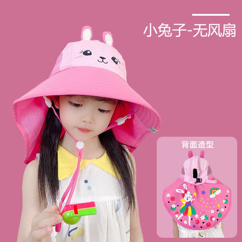 Nón Vành Rộng Có Quạt Chống Tia Cực Tím Cho Bé