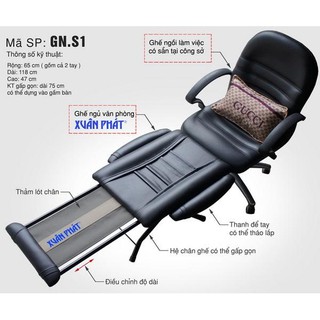 Ghế ngủ Văn phòng Xuân Phát GNS1 Dùng cho dân văn phòng , gia đình - Hàng chính hãng