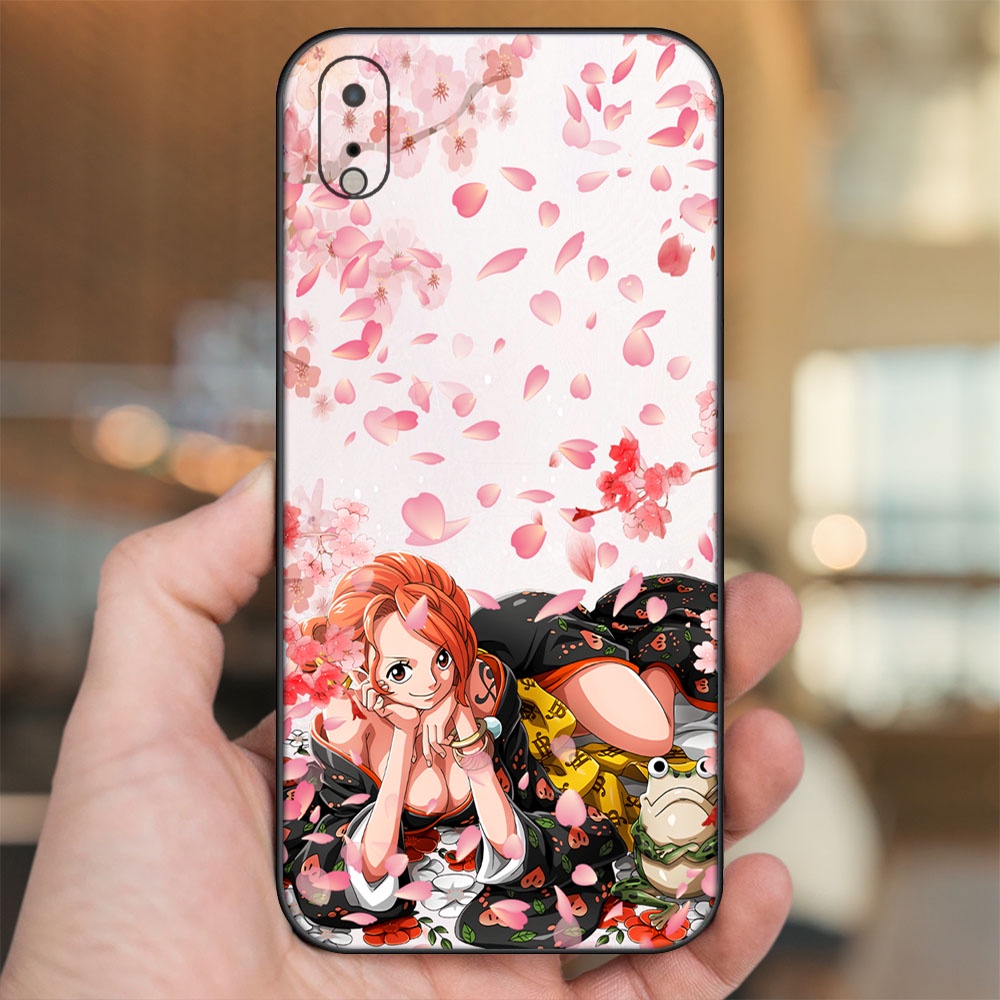 Ốp lưng iPhone Xr dẻo đen cạnh vuông in hình Nami One Piece Đảo Hải Tặc