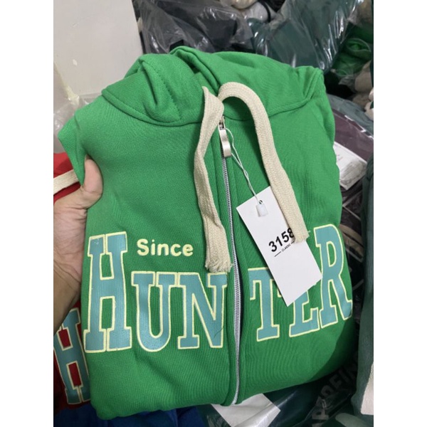 Áo Khoac Khoá Kéo Hunter Form Thụng Tay Bồng Mũ 2 Lớp Dày Dặn Dây Mũ Bản To Phong Cách Trẻ Trung Năng Động