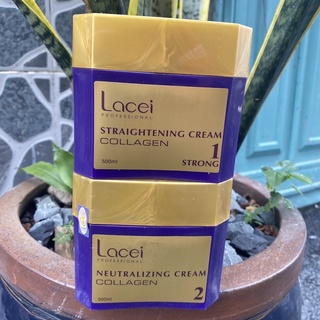 🇻🇳 Thuốc duỗi tóc không cần kẹp nhiệt Collagen Lacei 500mlx2