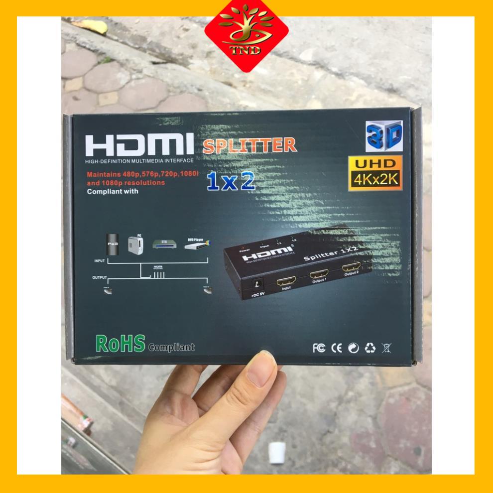 Bộ Chia HDMI 1 Ra 2 4k*2K - Loại Mạch Dài, Có Nguồn Rời