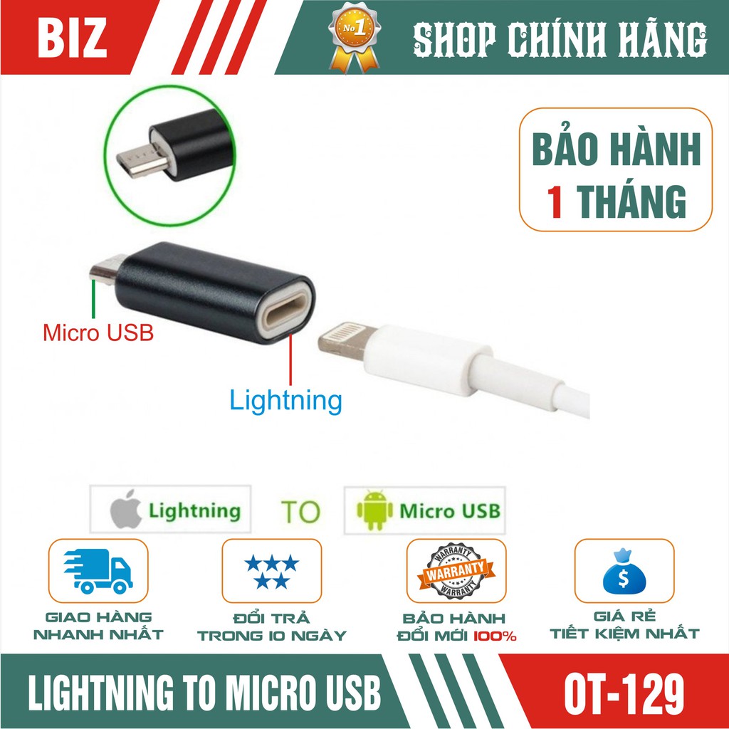 Đầu chuyển đổi từ Lightning / Type C sang Micro USB cho smartphone Android !!!
