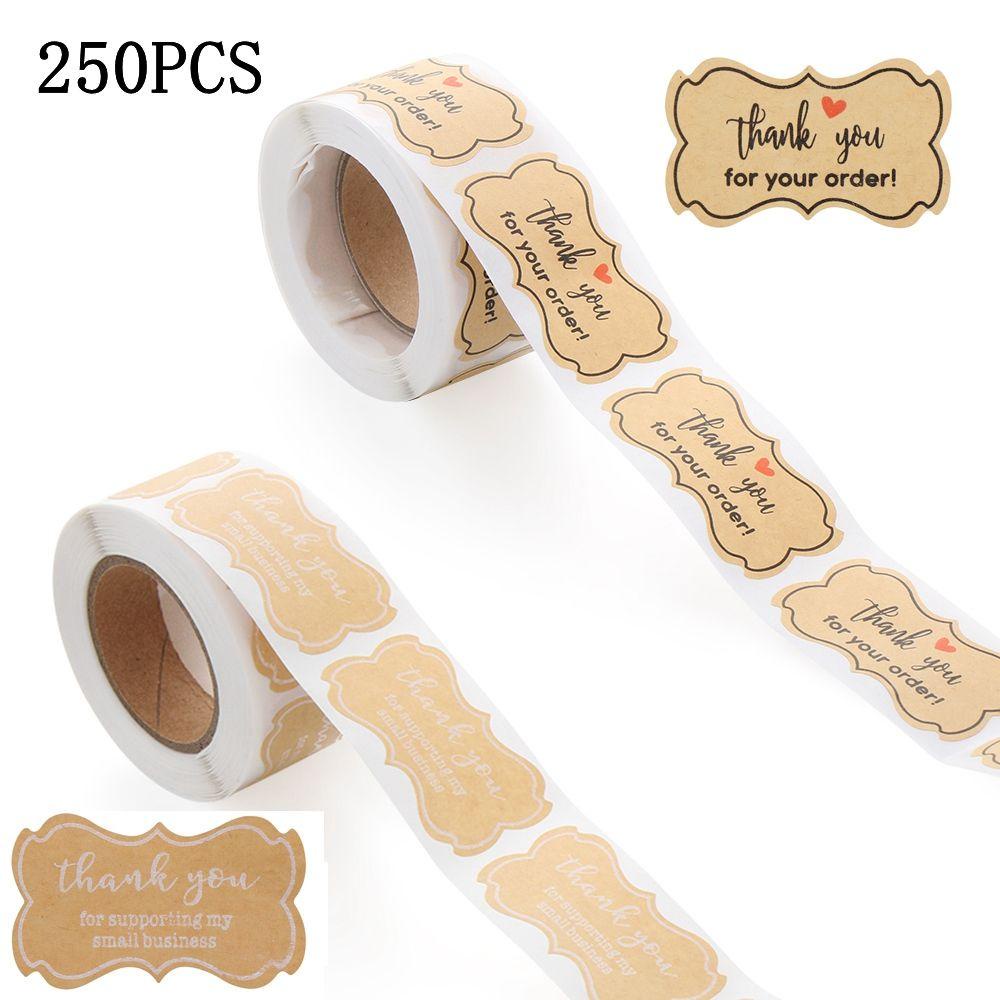 KUNHEV Cuộn 250 Nhãn Dán Trang Trí Quà Tặng Tiệc Cưới In Chữ Thank You