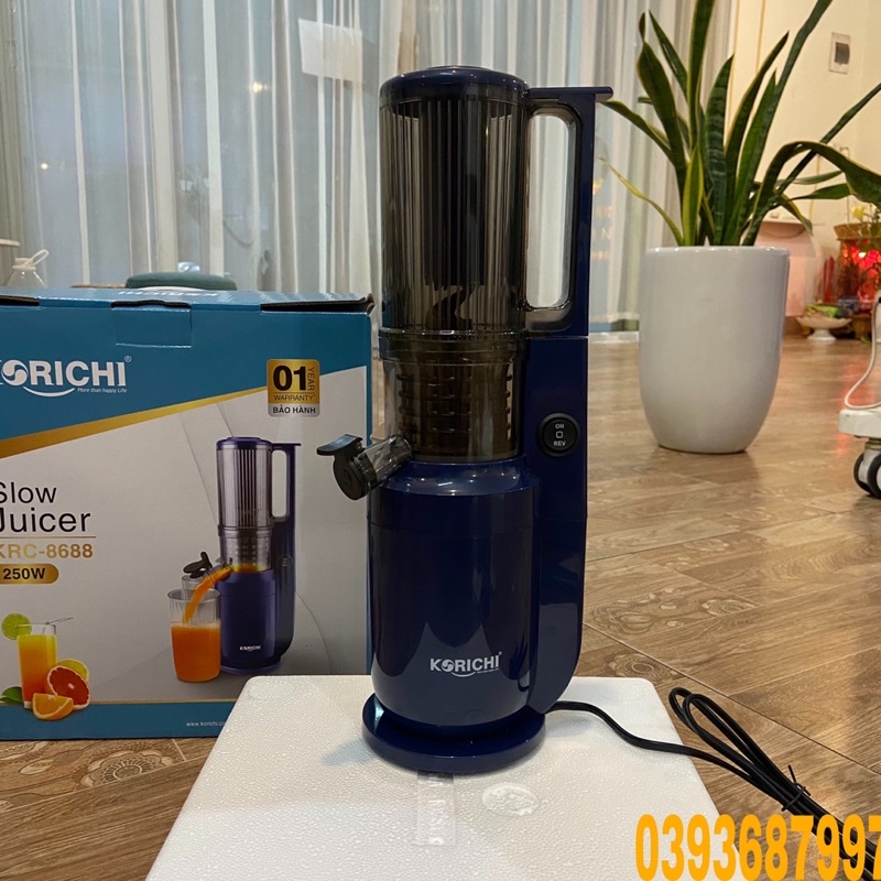 🍇Máy Ép Chậm KORICHI-KRC 8688 Công Suất 250w-Thiết Kế Nhỏ Gọn-Sang Trọng Không Thể Thiếu Trong Căn Bếp Nhà Bạn