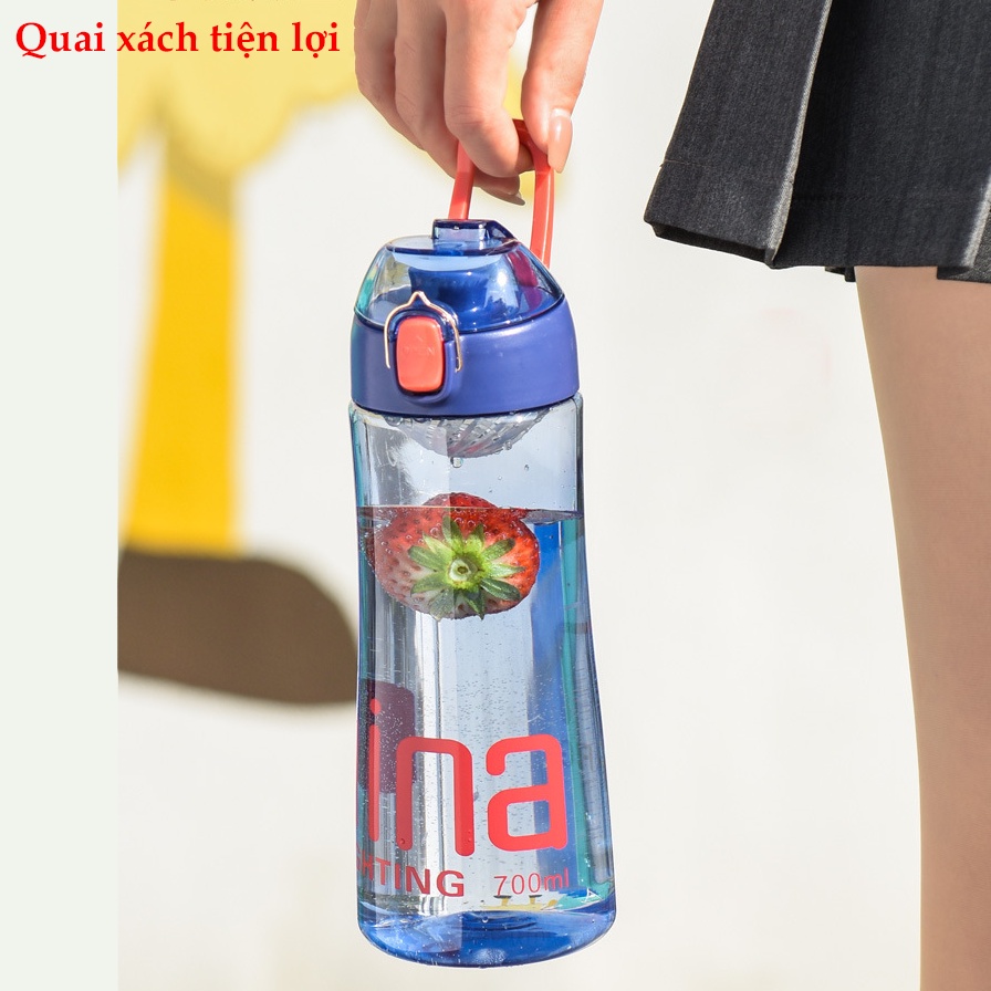 Bình Nước, Bình nước thể thao mang đi làm đi tập gym dung tích 700ml có lớp ngăn BN23