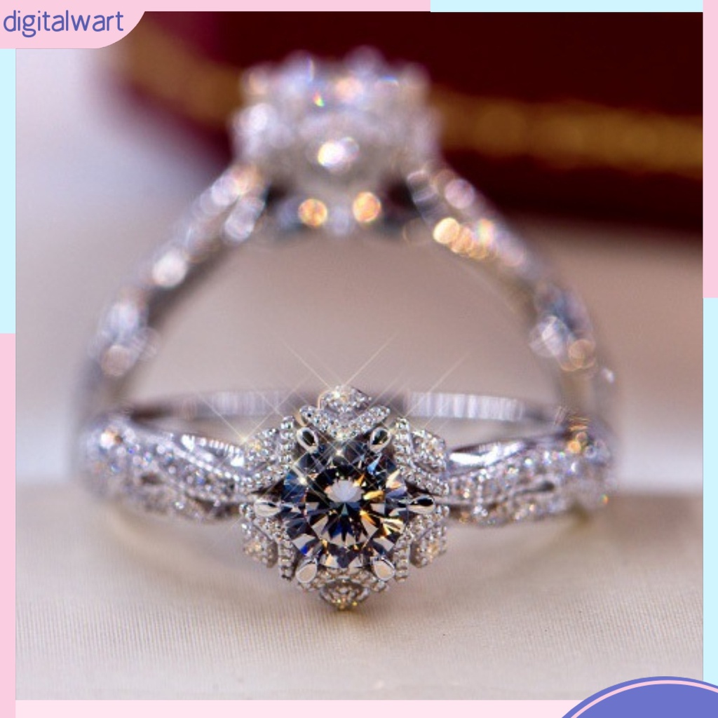 Nhẫn Hợp Kim Hình Hoa Đính Đá Xinh Xắn Cho Nữ