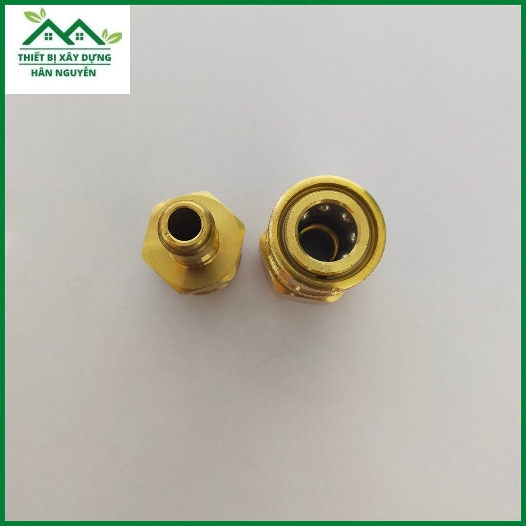 Bộ khớp nối nhanh máy rửa xe bằng đồng thau ren 22mm,khớp nối nhanh ống nước và súng xịt rửa xe