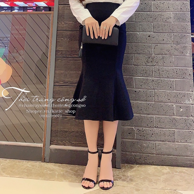 Chân Váy Đuôi Cá MOLA Dáng Dài Qua Gối Công Sở Màu Đen Hàng Thiết Kế Cao Cấp Của Shop Chuẩn Chất Liệu Và Form Dáng CV12 | BigBuy360 - bigbuy360.vn