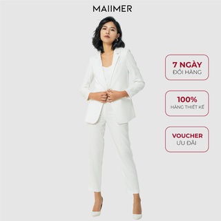 Set vest blazer nữ Karen trắng MAIIMER chiết eo