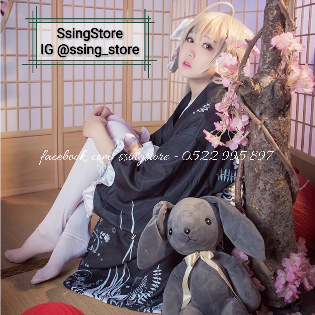 Set váy Kimono ngắn đen dễ thương gợi cảm Cosplay anime ( Hàng order ) | BigBuy360 - bigbuy360.vn