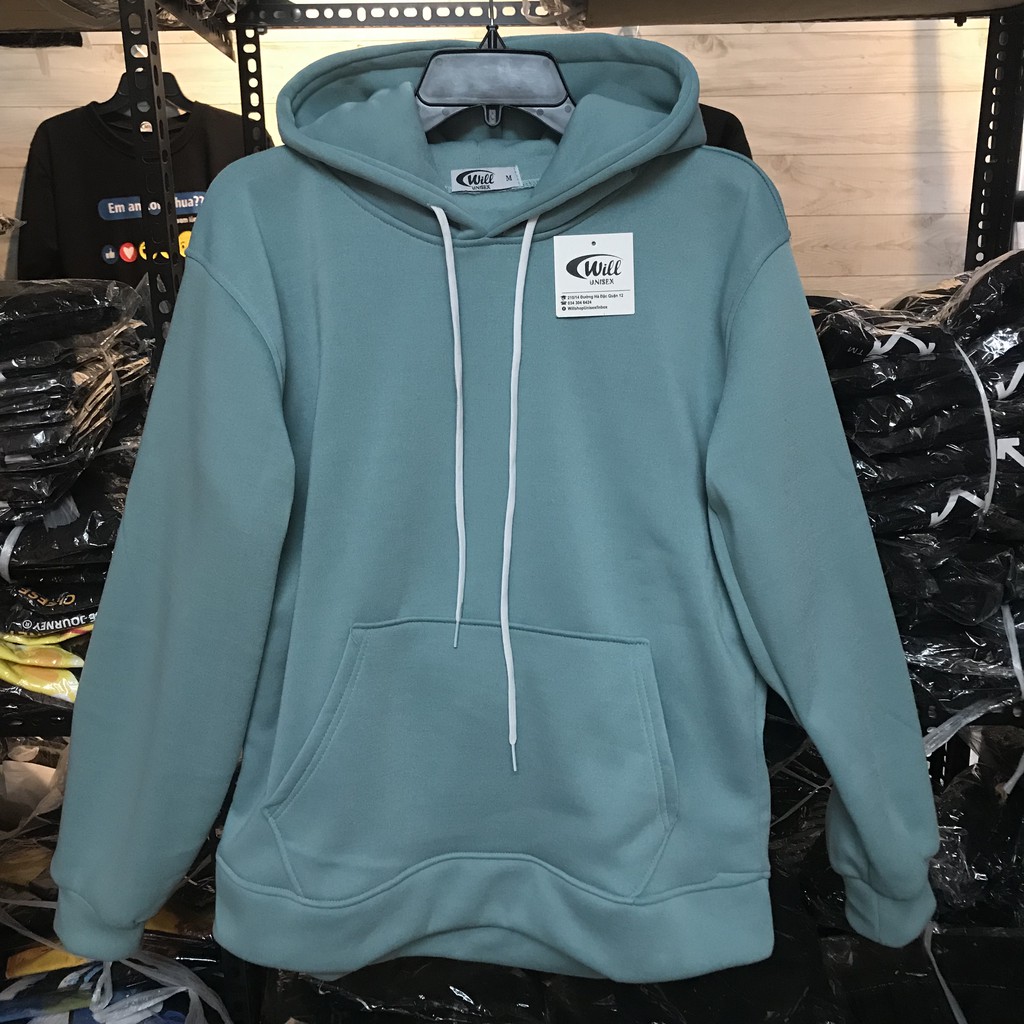 Áo HOODIE BASIC ảnh chụp thật Will Shop form rộng áo trơn nỉ ngoại