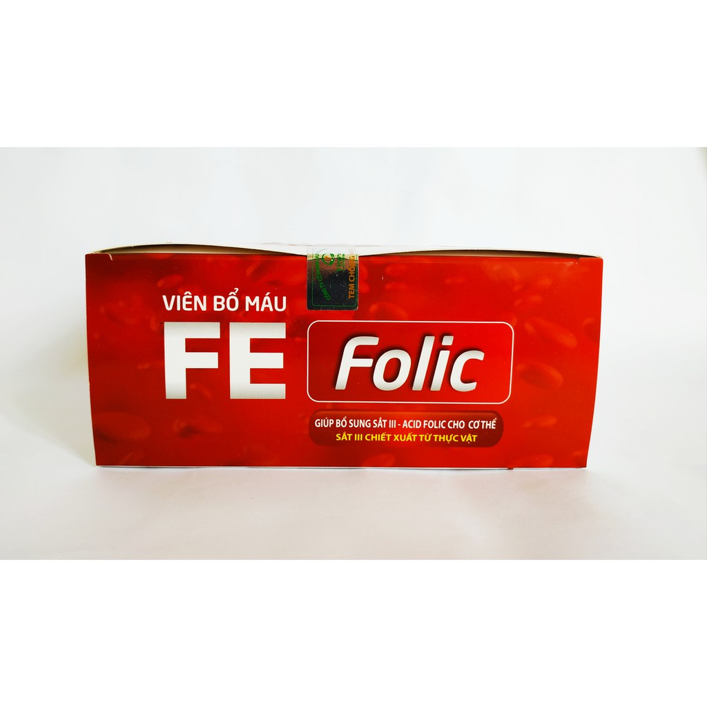 VIÊN BỔ MÁU FE FOLIC - GIÚP BỔ SUNG SẮT III, ACID FOLIC CHO CƠ THỂ - SẮT III CHIẾT XUẤT TỪ THỰC VẬT KHÔNG NÓNG, TÁO BÓN